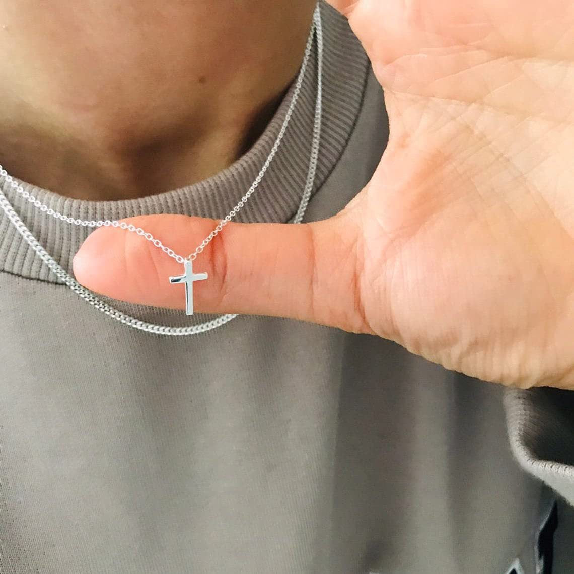 Simple Geometric Cross Pendant Necklace