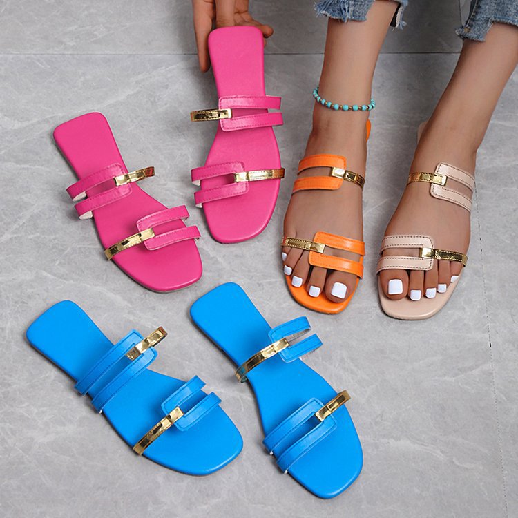 Womens Flat Sole Slip On Slippers