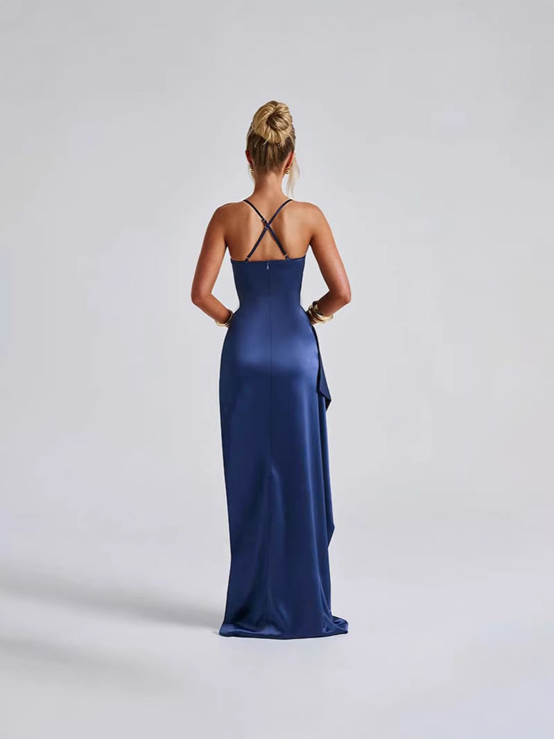 Elegant High Waist Slit Maxi Dress