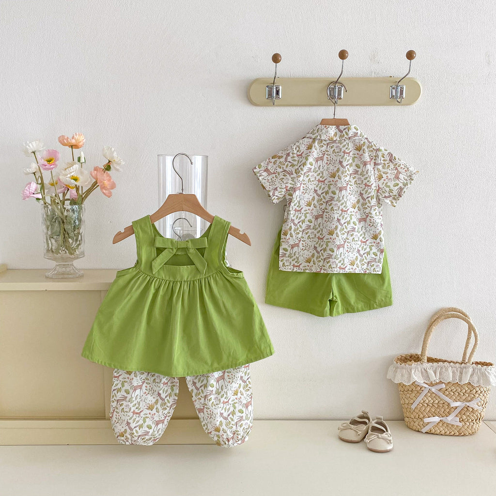 Children's suit floral shirt
