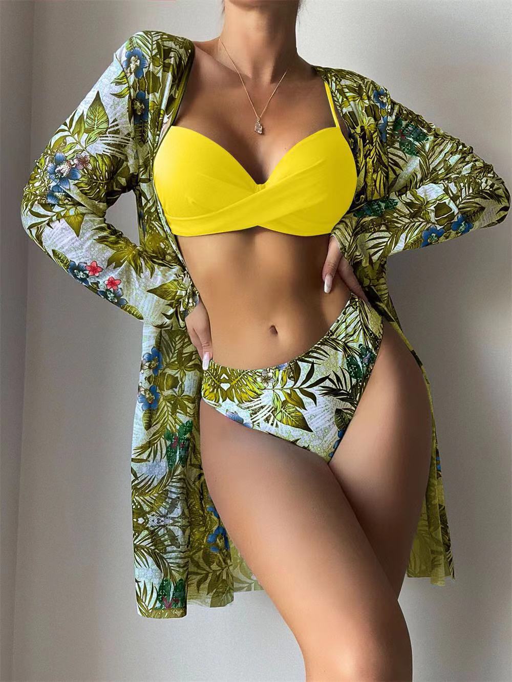 Long Sleeve Swimwear Three Piece Set
