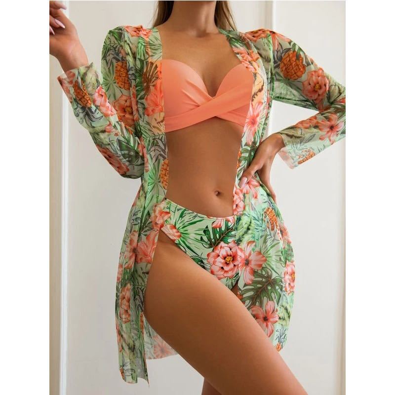Long Sleeve Swimwear Three Piece Set