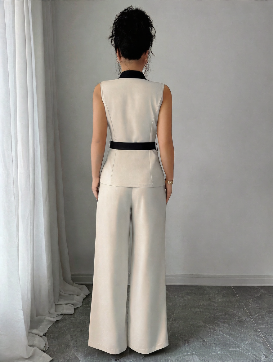 Elegant Women Vest and Pants Set