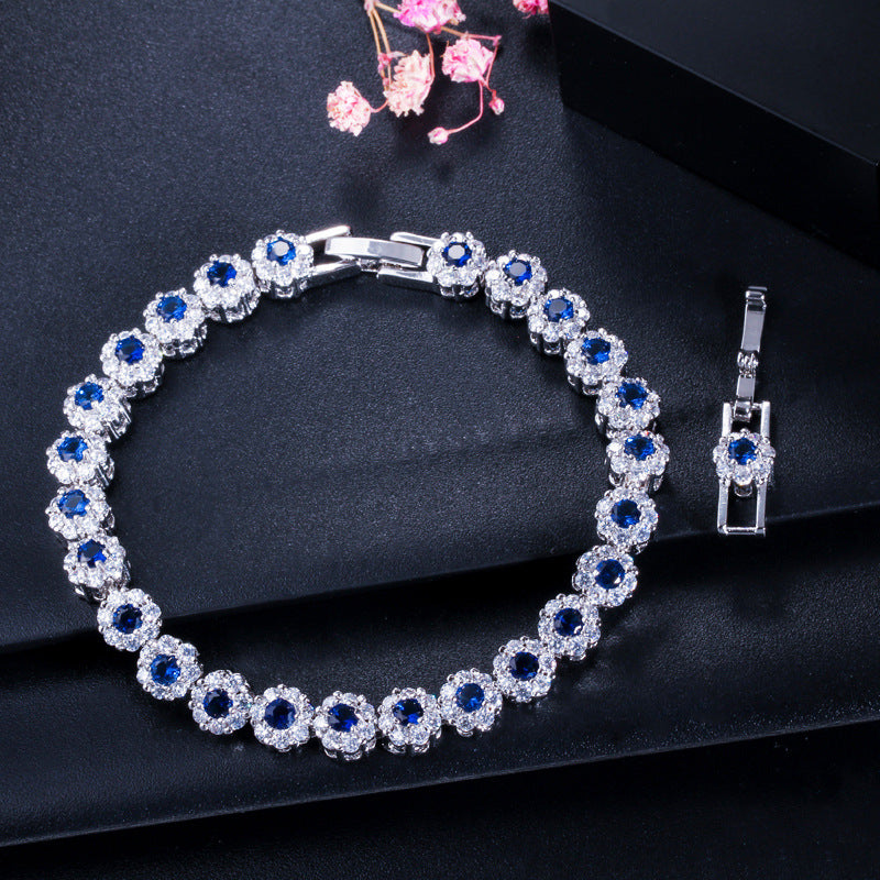 Elegant Zircon Electroplated Platinum Bracelet
