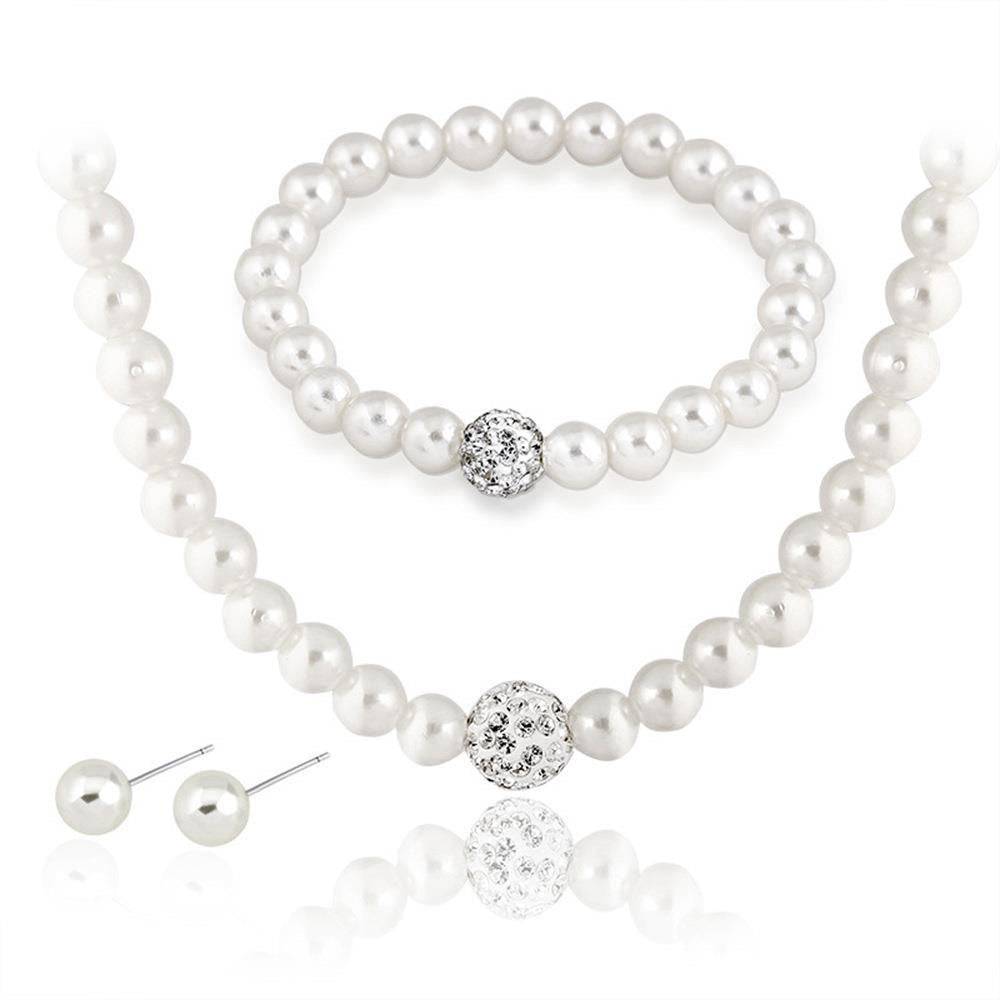 Pearl imitation three-piece set