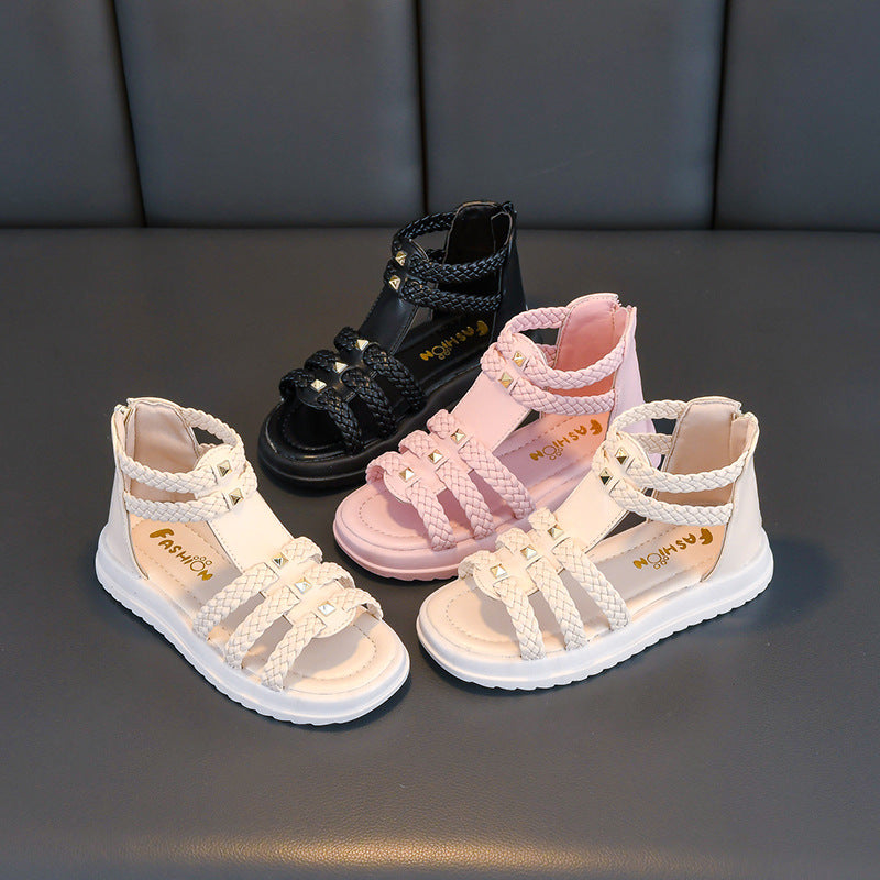 Girls Open-Toe Roman Sandals