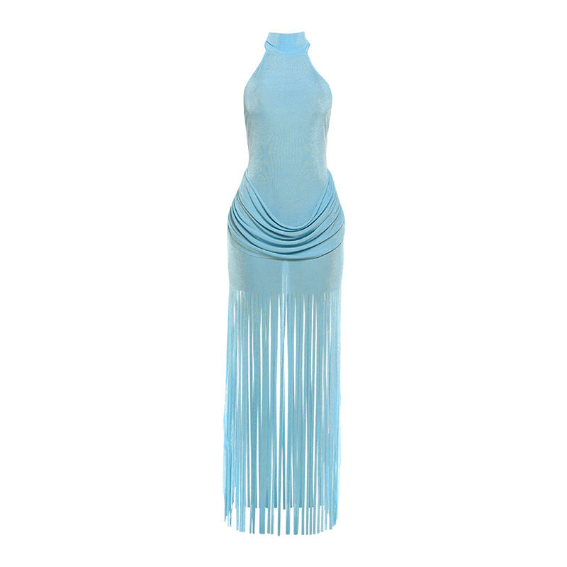 Elegant Backless Halter Neck Dress