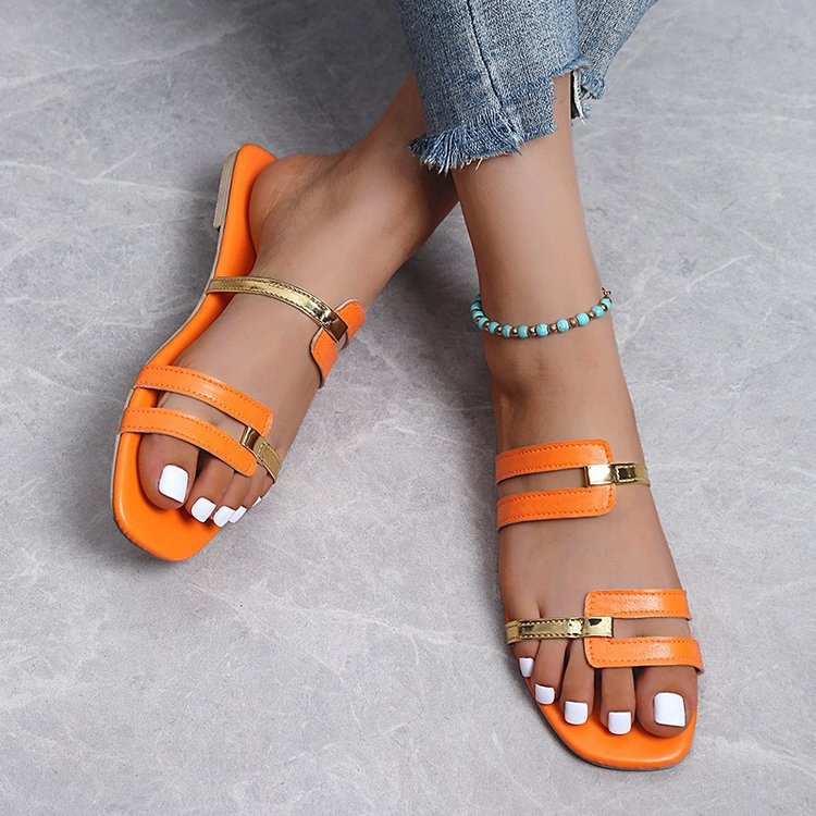 Womens Flat Sole Slip On Slippers