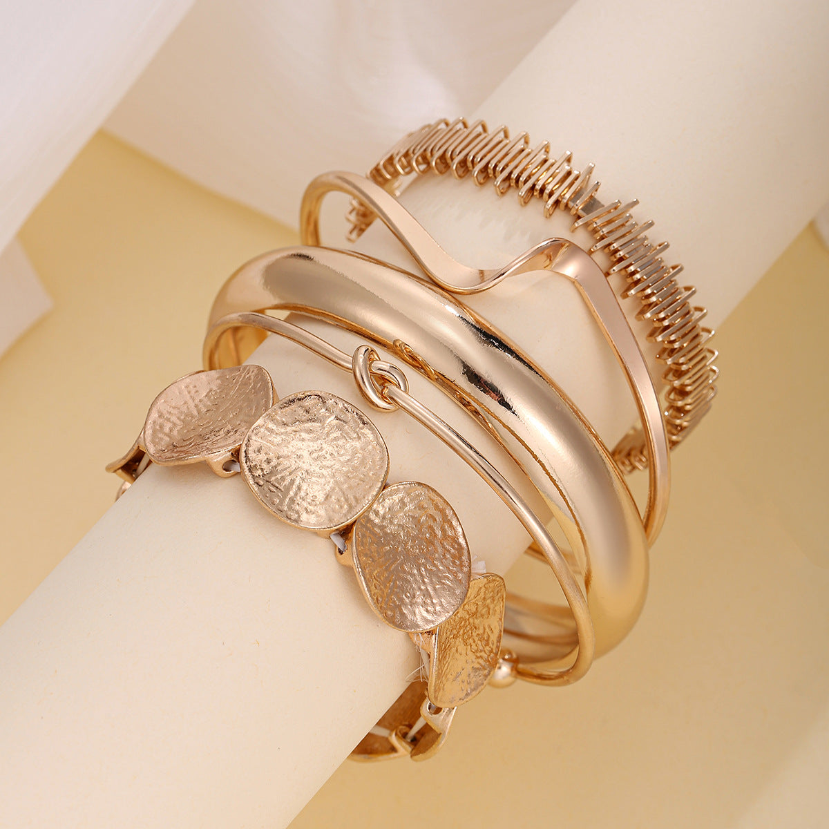 Geometric Stacking Bracelets Set for Women