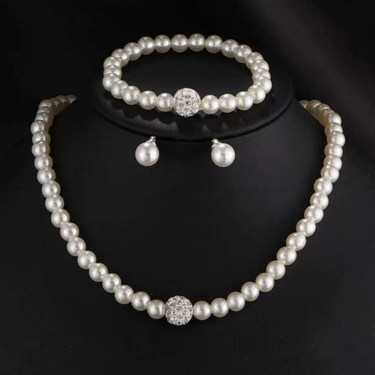 Pearl imitation three-piece set