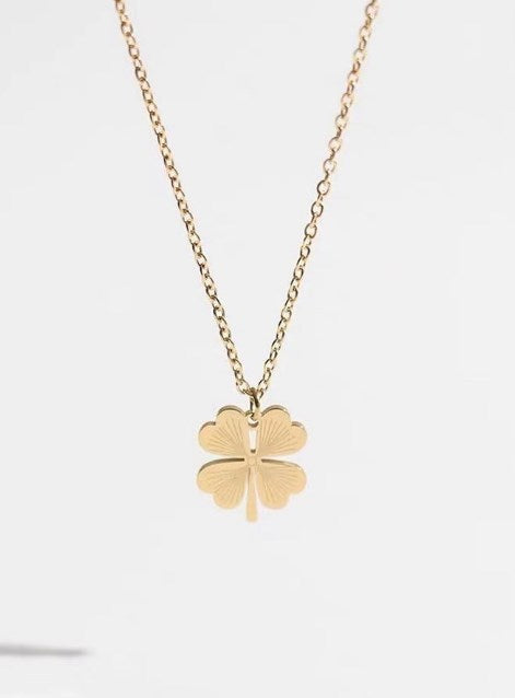 Titanium Steel Double-Sided Four-Leaf Clover Necklace