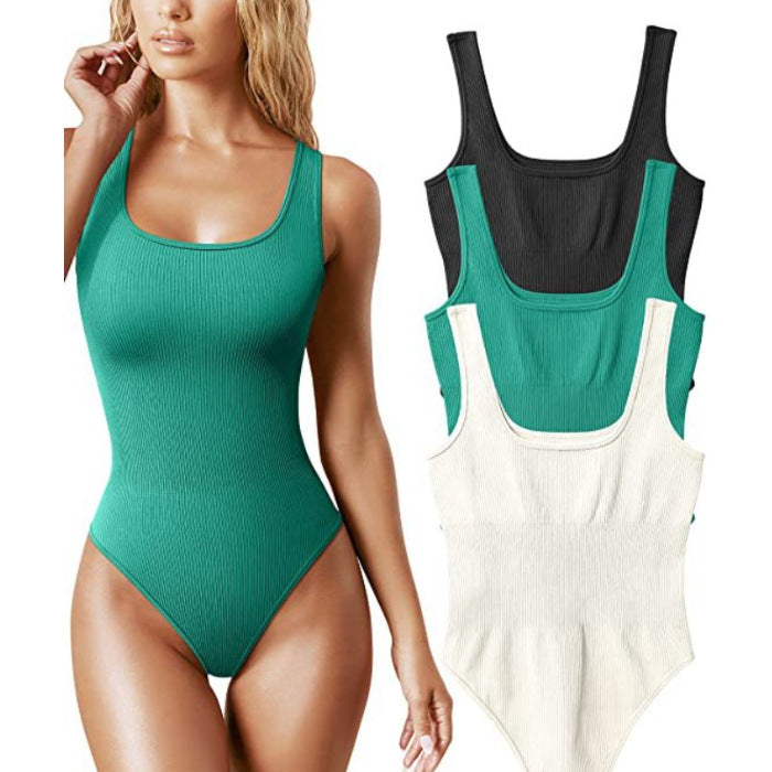 Womens U-Neck Sleeveless Jumpsuit
