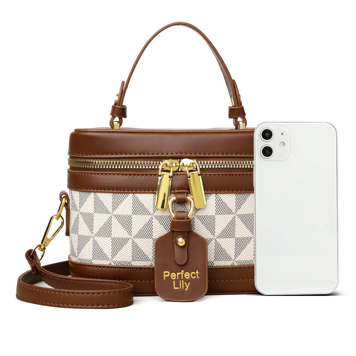 Retro Color Block Bucket Bag