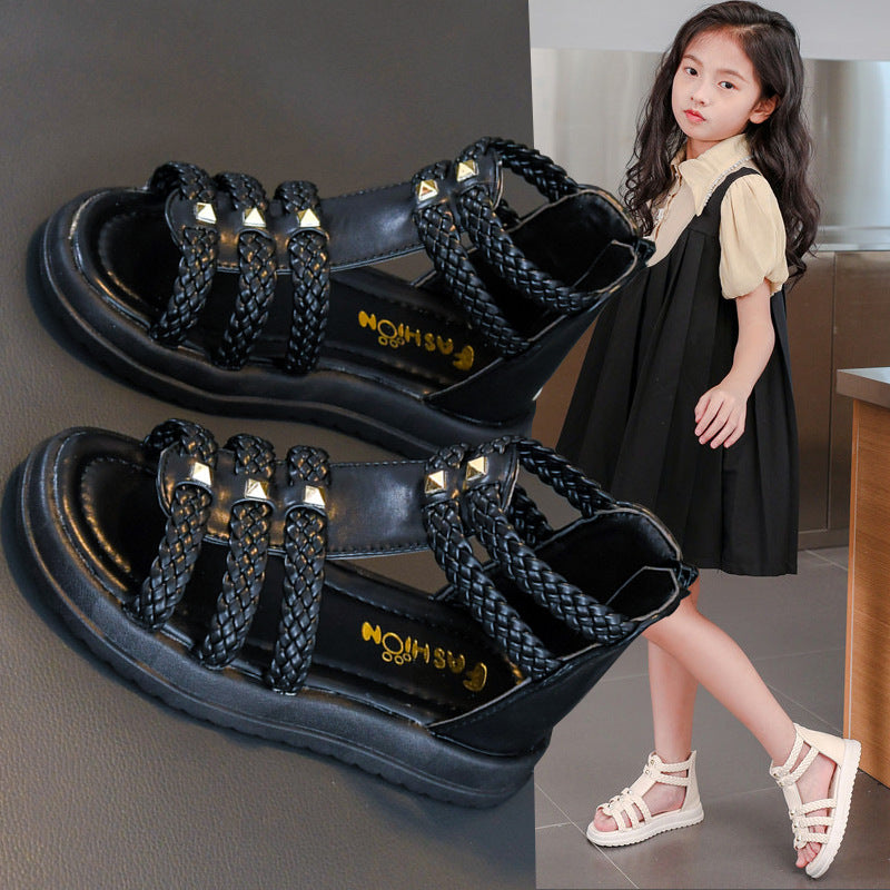 Girls Open-Toe Roman Sandals