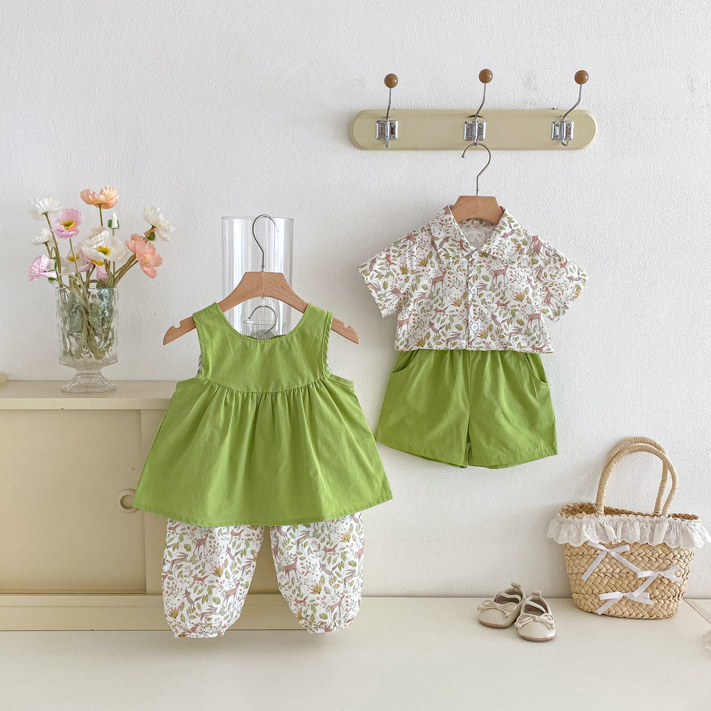 Children's suit floral shirt