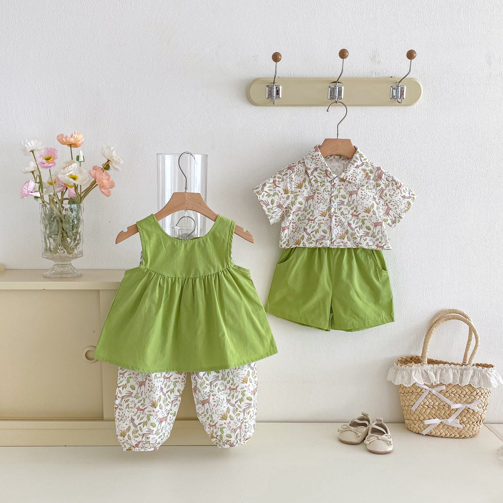 Children's suit floral shirt