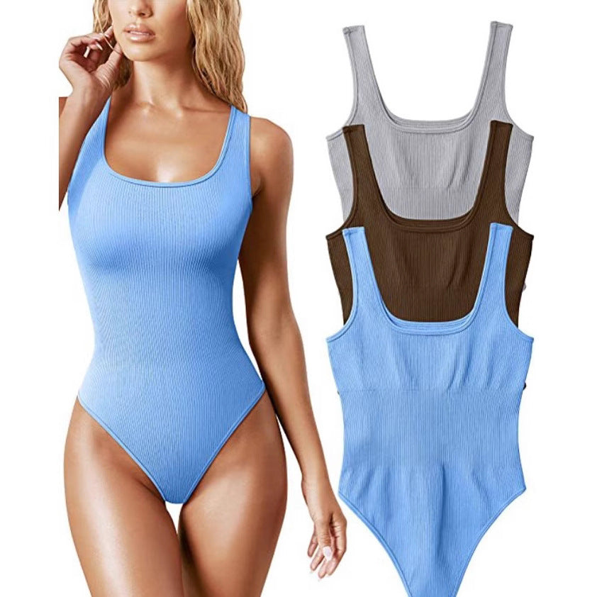Womens U-Neck Sleeveless Jumpsuit