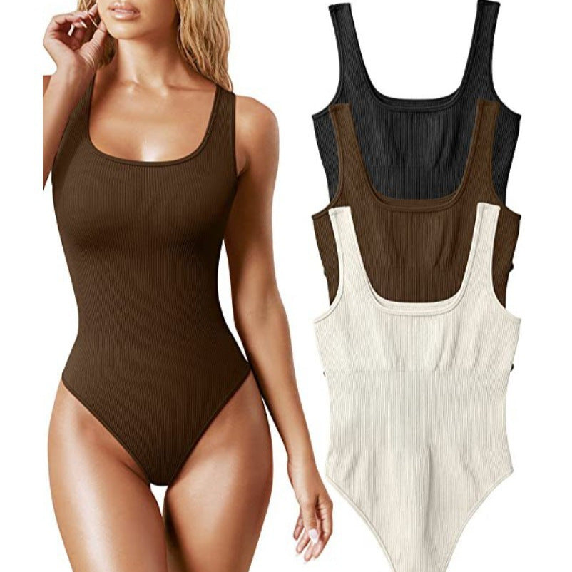 Womens U-Neck Sleeveless Jumpsuit