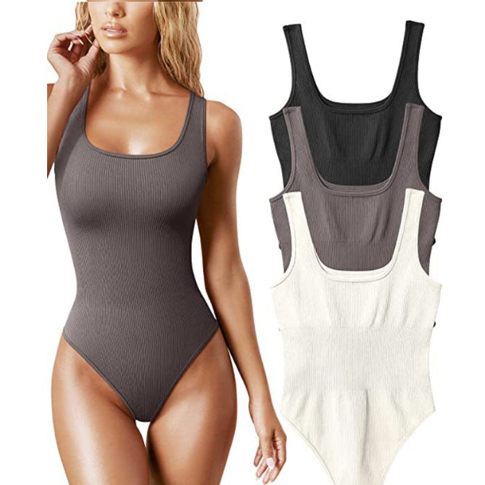 Womens U-Neck Sleeveless Jumpsuit
