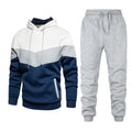 2023 European and American Spring and Autumn Casual Pullover Hoodie Set Men's Casual Trendy Patchwork Sports Couple Outfit
