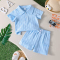 Boys Jacquard Polo Shirt and Shorts Set