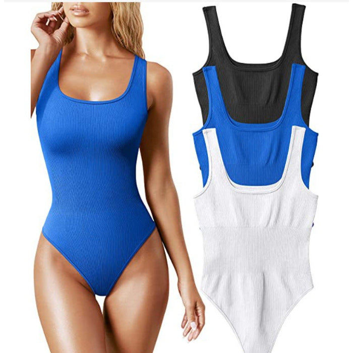 Womens U-Neck Sleeveless Jumpsuit