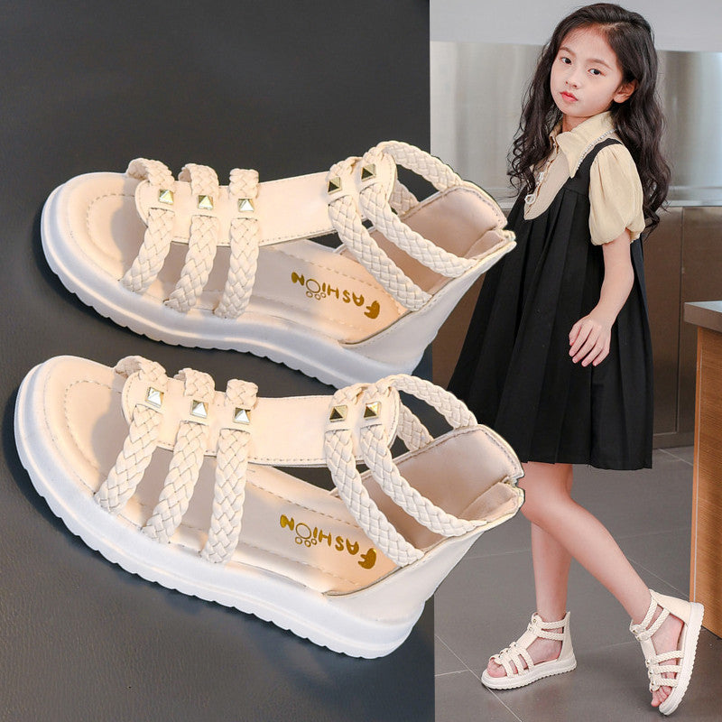 Girls Open-Toe Roman Sandals