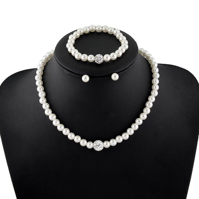 Pearl imitation three-piece set