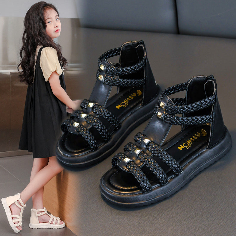 Girls Open-Toe Roman Sandals