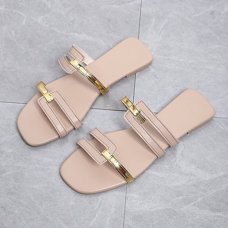 Womens Flat Sole Slip On Slippers