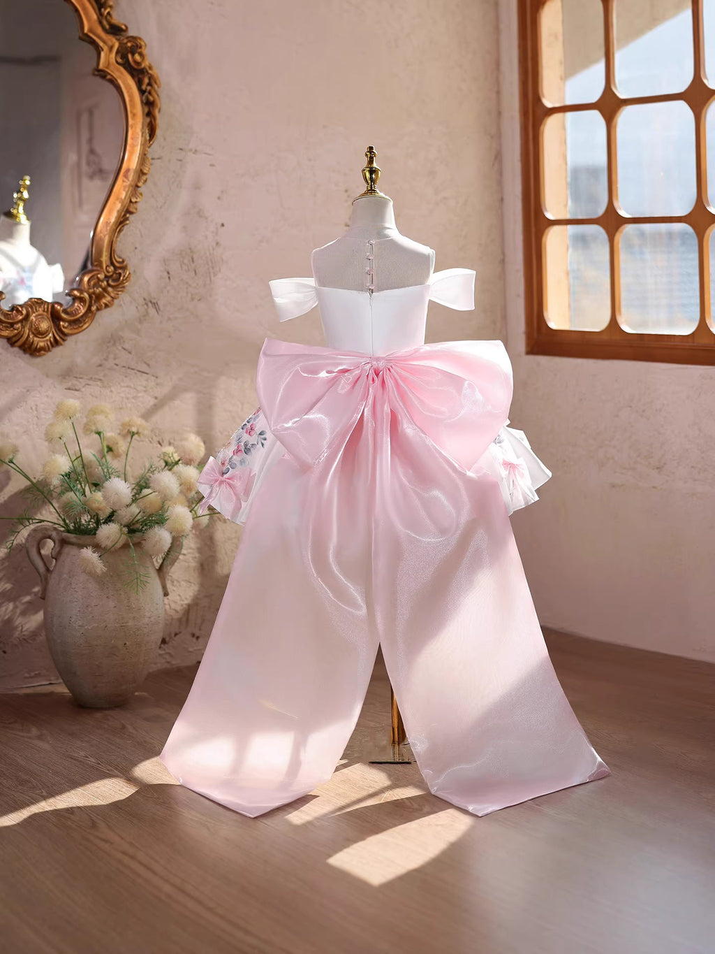 Girls One-Shoulder Tulle Princess Dress