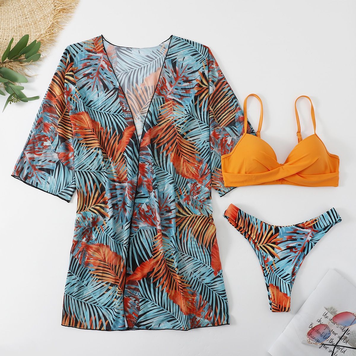 Long Sleeve Swimwear Three Piece Set