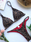 Leopard Print Bikini Set with Thong