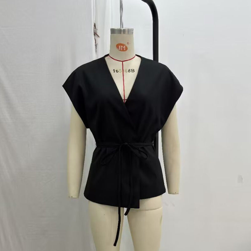 Women's V-Neck Kimono Sleeve Shirt and Pants Set