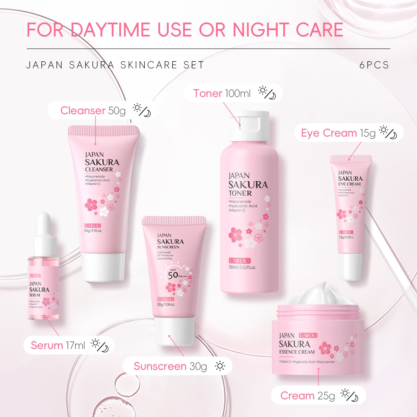Six-piece skincare set