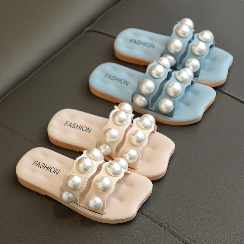 Girls Pearl Slide Sandals