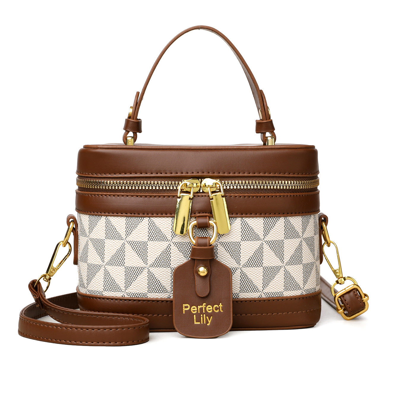 Retro Color Block Bucket Bag