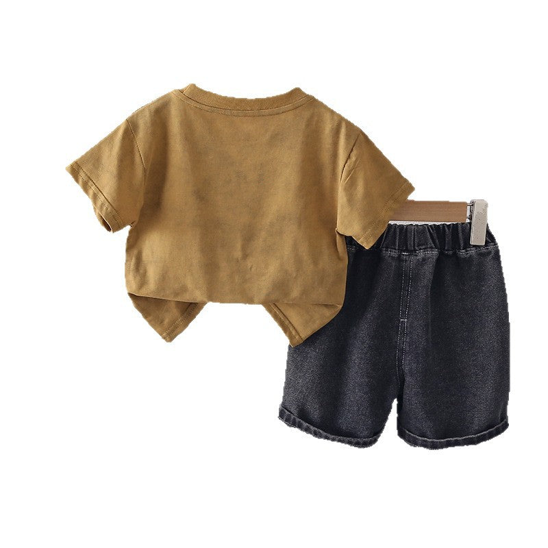 Boys Letter Print Cotton Shorts