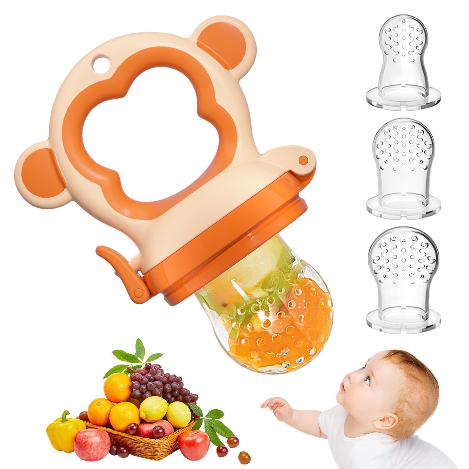 Silicone Baby Fruit Feeder Teether Pacifier