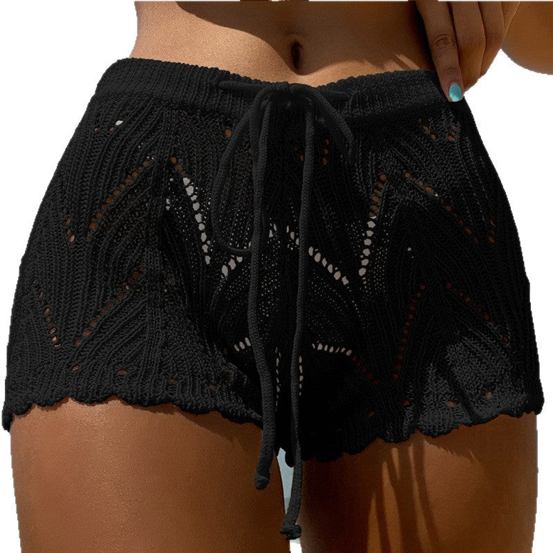Womens Strappy Knitted Beach Swim Trunks