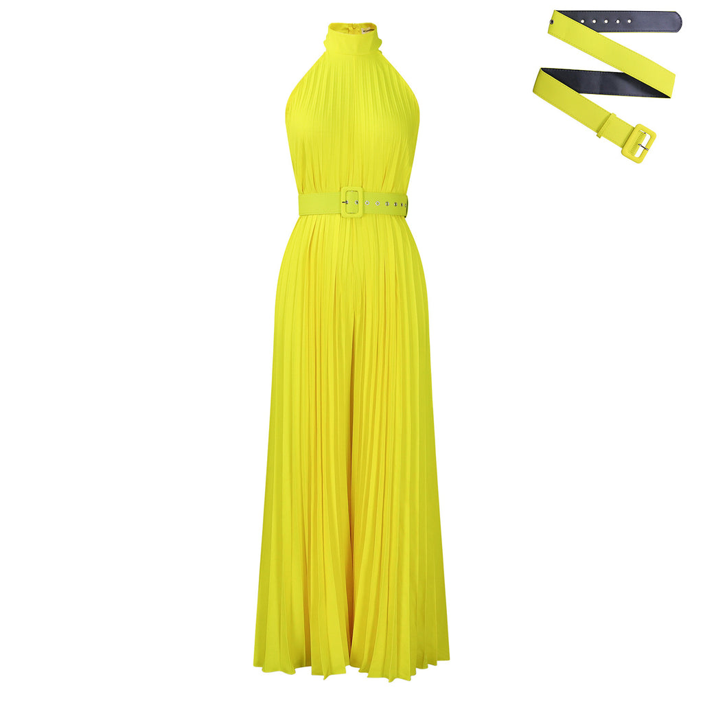 Sleeveless Wide Leg Jumpsuit with Belt