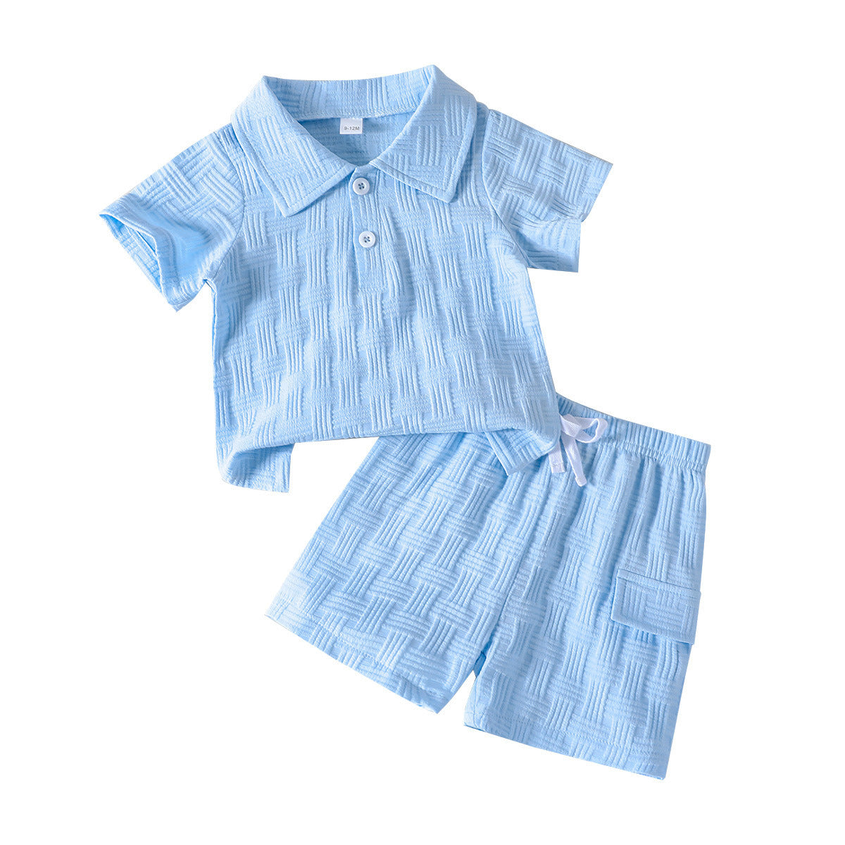 Boys Jacquard Polo Shirt and Shorts Set