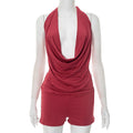 Tie-front top and shorts