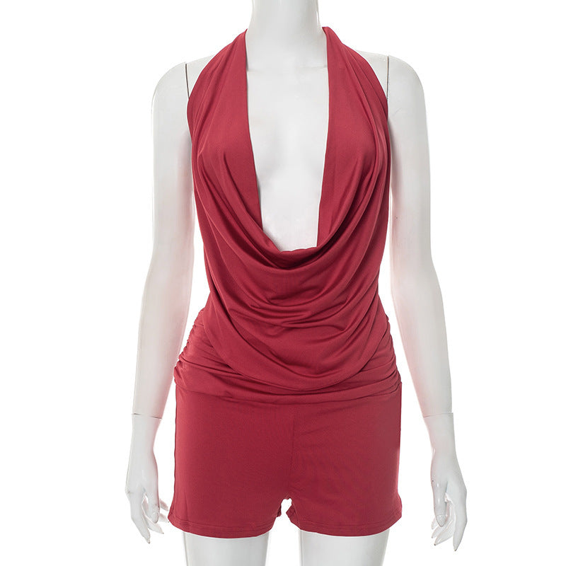 Tie-front top and shorts