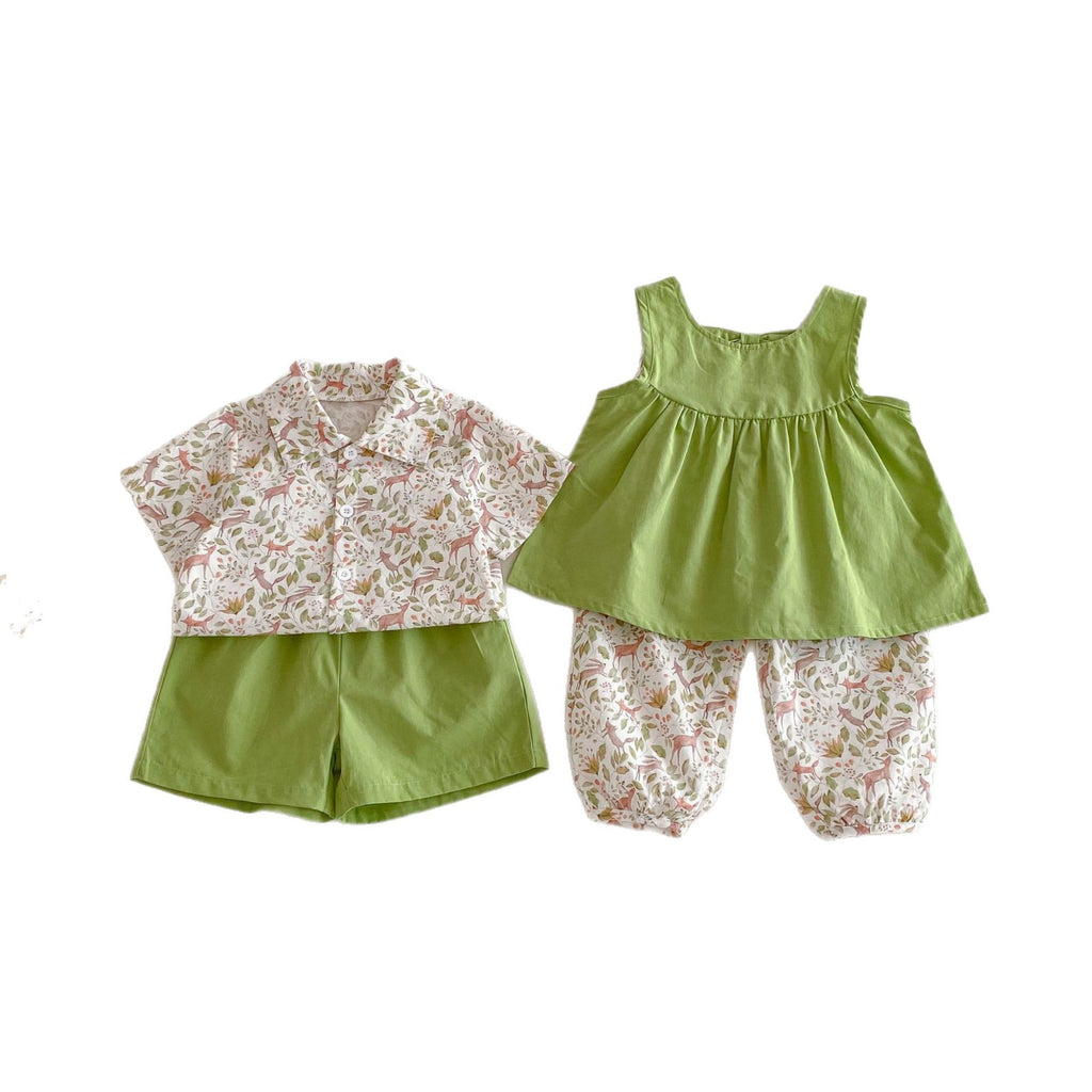 Children's suit floral shirt