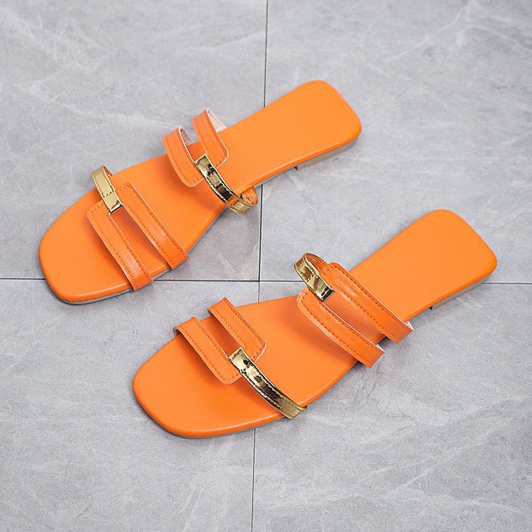 Womens Flat Sole Slip On Slippers