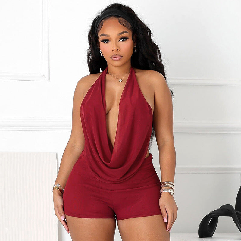 Tie-front top and shorts
