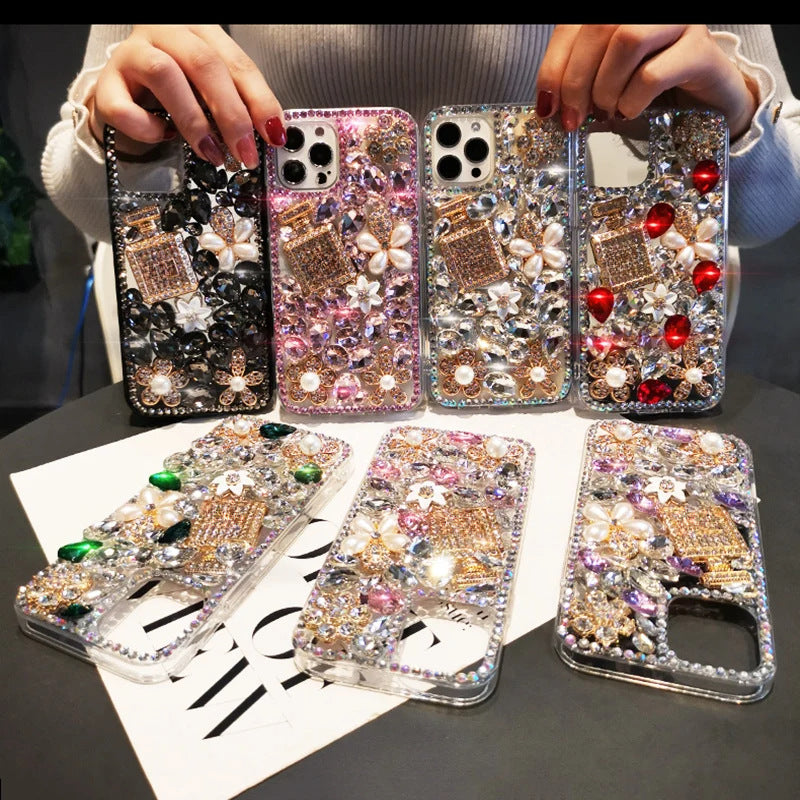 Diamond Rhinestone Perfume Bottle Phone Case