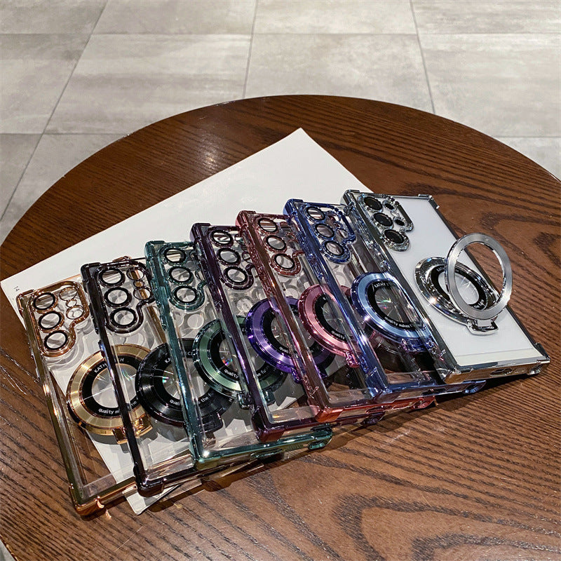 Magnetic Phone Case with Stand Shockproof Hard Case