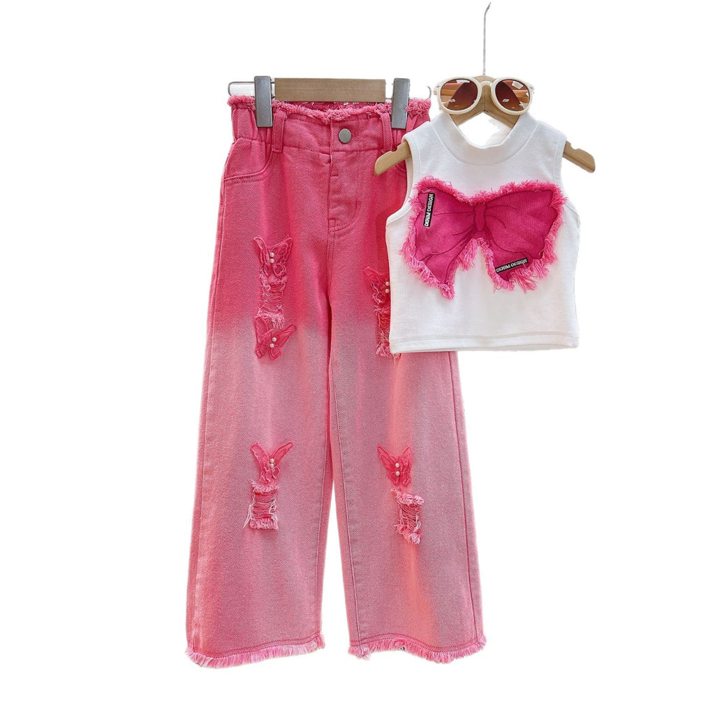 Sleeveless Ripped Jeans